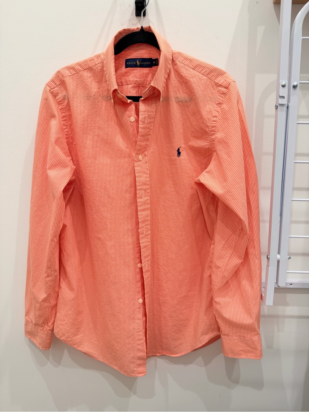 Ralph Lauren Men's Orange Checked Button-Down Shirt